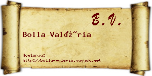 Bolla Valéria névjegykártya