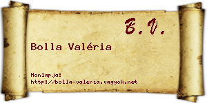 Bolla Valéria névjegykártya